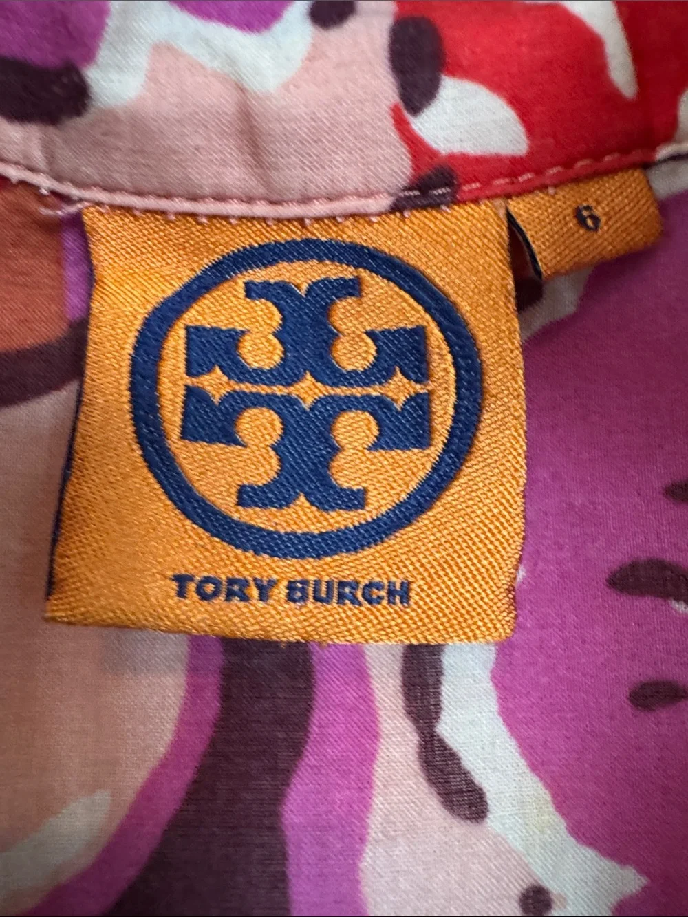 Tory Burch Pink and Coral Floral V-Neck Tunic